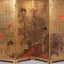 Gaston SUISSE (1896-1988) - Poissons japonais dans les Gorgones. (Paravents)